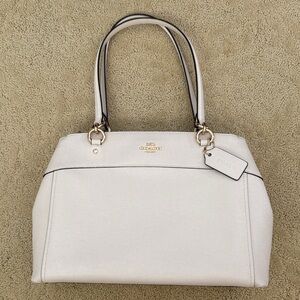 Coach Cream Leather Shoulder Bag With Long Strap